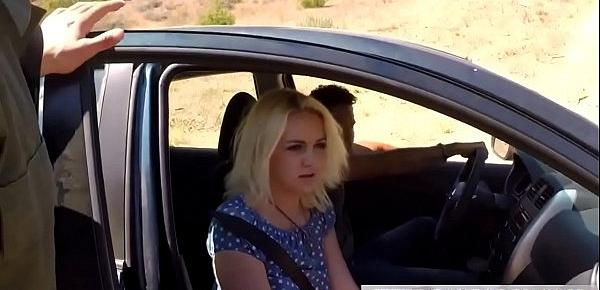  Wife blowjob facial Blonde stunner does it on the hood of a car
